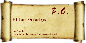 Piler Orsolya névjegykártya