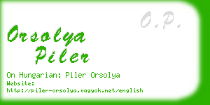 orsolya piler business card